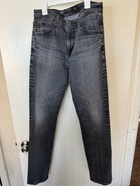 AG Adriano Goldschmied Graduate Jeans 32x34 Gray Wash Slim Straight Denim